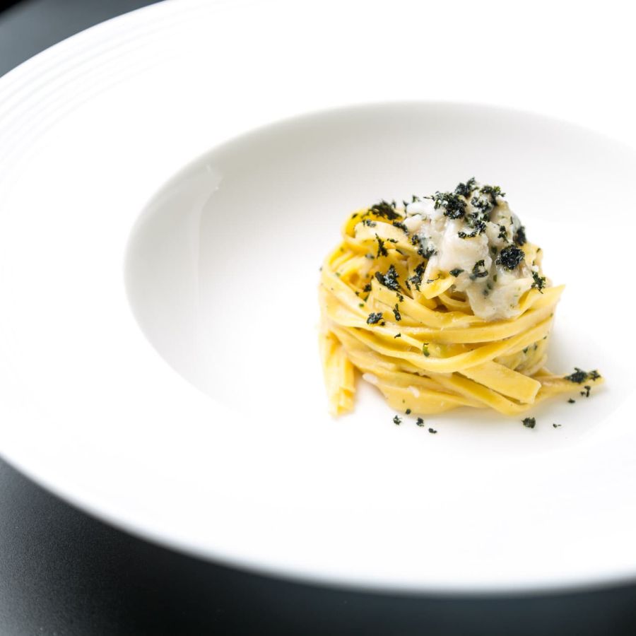 Garbugli®, garlic, oil, baby corn, and seaweed