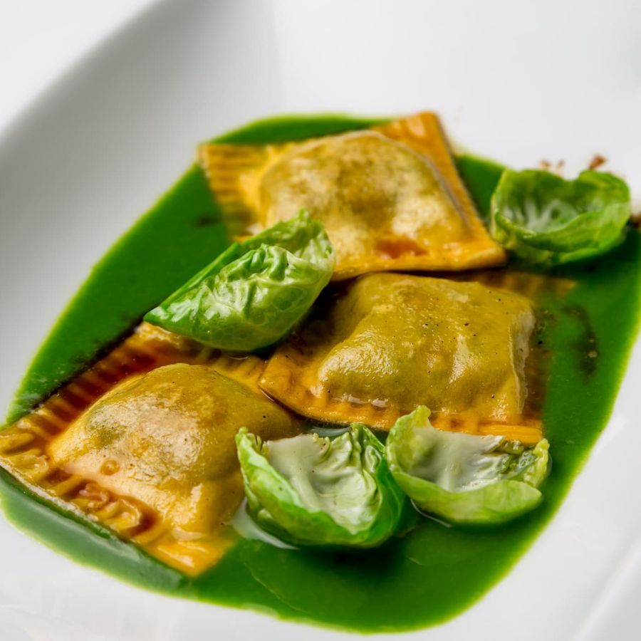 Quadrelli à l’agneau et au thym et chou